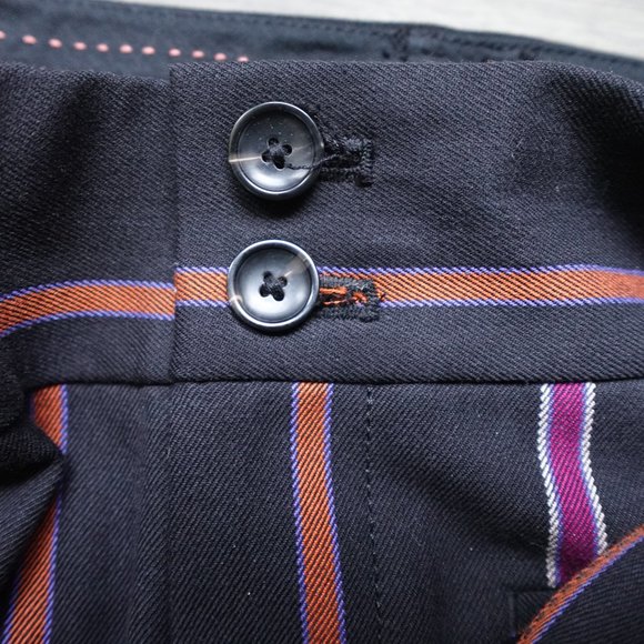 ANTHROPOLOGIE The Essential Slim Striped Business Trousers Black - Picture 9 of 10